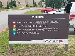 Church in The Woodlands Non Lighted Directional Exterior Signage